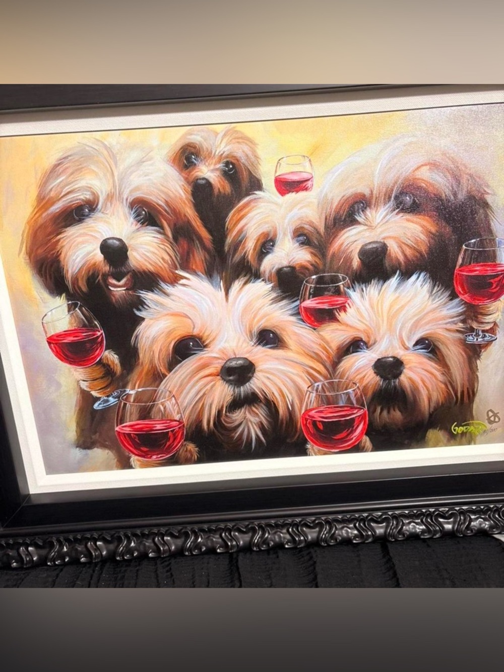 Michael Godard Lets Puppy Toast Limited Edition Hand-Signed Framed Giclée 16x24